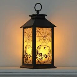 Cackle & Co Black Halloween Design Lantern With Lights -Halloween Supply Store XS6362 1600 1 25574.1564660717.1100.1100