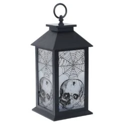 Cackle & Co Black Halloween Design Lantern With Lights -Halloween Supply Store XS6362 1600 2 58351.1564660704.1100.1100