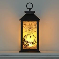 Cackle & Co Black Halloween Design Lantern With Lights -Halloween Supply Store XS6362 1600 4 00280.1564660738.1100.1100