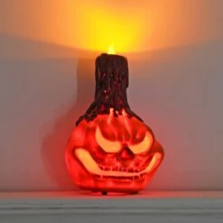 Cackle & Co Light Up Pumpkin Candle Halloween Decoration