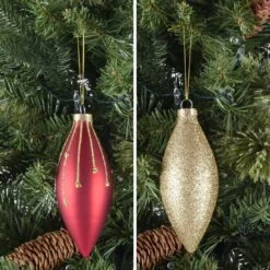 6pk Glass Drop Christmas Tree Baubles With Glitter 17 6pk Glass Drop Christmas Tree Baubles With Glitter -Halloween Supply Store XS6463 lifestyle 54765.1569842159.1100.1100
