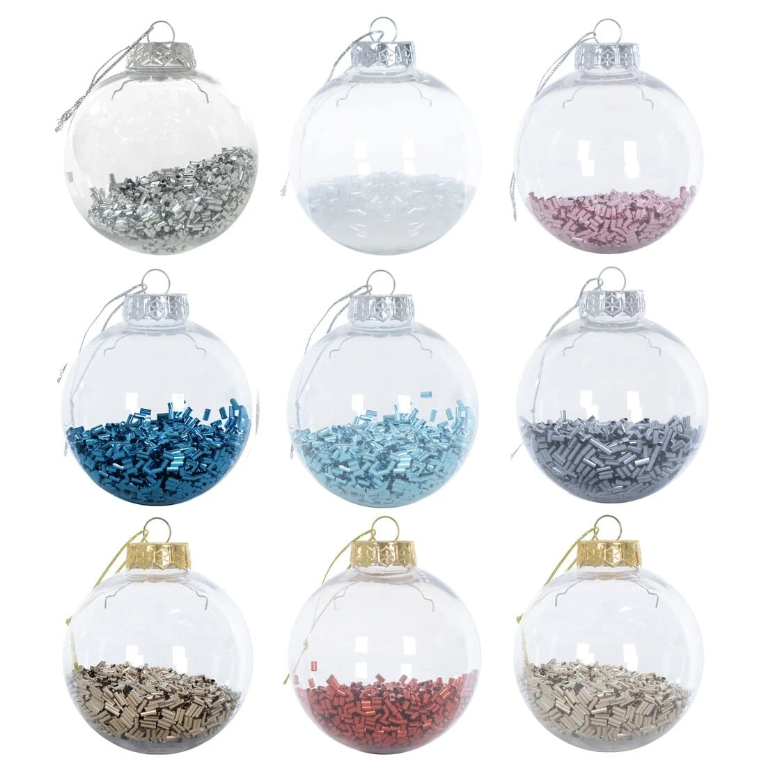 9pk Metallic Foil Filled Shaker Christmas Tree Baubles 8cm 3 9pk Metallic Foil Filled Shaker Christmas Tree Baubles 8cm