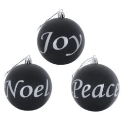 6pk Joy Peace Noel Christmas Tree Baubles Black Or Red 8cm -Halloween Supply Store XS6481 1600 1 19792.1569324163.1100.1100