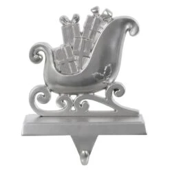 Silver Christmas Stocking Hanger Mantel Shelf Decoration -Halloween Supply Store XS6489 1600 1 69720.1567522957.1100.1100