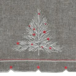 Christmas Tree Embroidered Tablecloths Napkins Fabric Dark Grey -Halloween Supply Store XS6564 detail 47894.1571051551.1100.1100