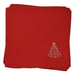 Christmas Tree Embroidered Tablecloths Napkins Fabric Red -Halloween Supply Store XS6571 1600 1 65730.1570025755.1100.1100