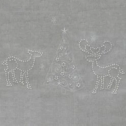 Christmas Reindeer Tablecloths Napkins Diamante Grey Red -Halloween Supply Store XS6572 detail 54135.1571051163.1100.1100