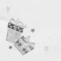 Christmas Presents Tablecloths Napkins White Fabric Embroidery -Halloween Supply Store XS6584 detail 60159.1571050814.1100.1100