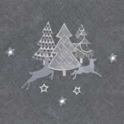 Christmas Tree Tablecloths Napkins Grey Fabric Embroidered 11 Christmas Tree Tablecloths Napkins Grey Fabric Embroidered -Halloween Supply Store XS6592 detail 27187.1571050608.1100.1100