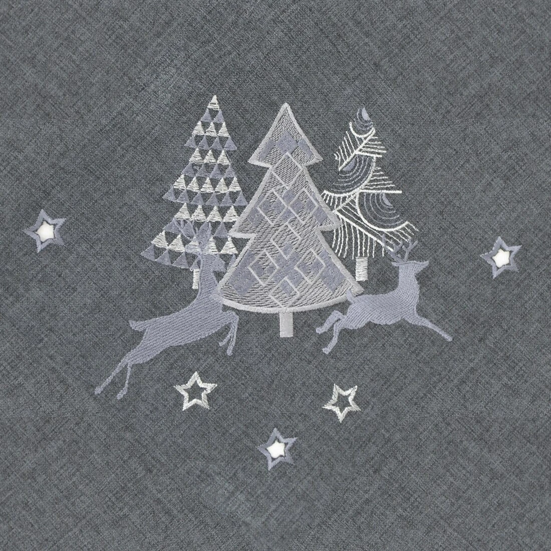 Christmas Tree Tablecloths Napkins Grey Fabric Embroidered 7 Christmas Tree Tablecloths Napkins Grey Fabric Embroidered - Image 5