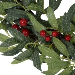 24" Pre Lit Christmas Wreath Fabric Leaves Berries Battery Op 9 24" Pre Lit Christmas Wreath Fabric Leaves Berries Battery Op -Halloween Supply Store XS6676 1600 4 65254.1602071085.1100.1100