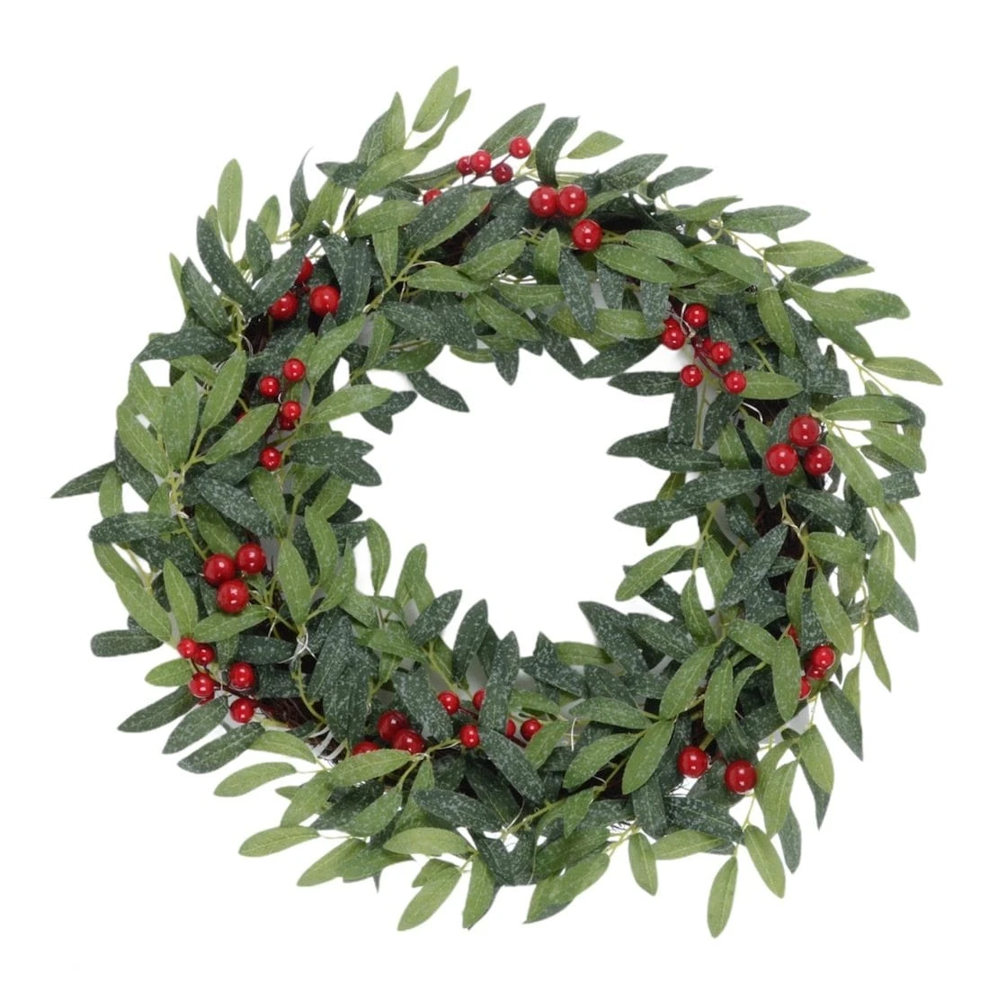 24" Pre Lit Christmas Wreath Fabric Leaves Berries Battery Op 3 24" Pre Lit Christmas Wreath Fabric Leaves Berries Battery Op