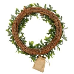 16" Light Up Christmas Wreath Mistletoe Berries Battery Op -Halloween Supply Store XS7141 1600 3 opt