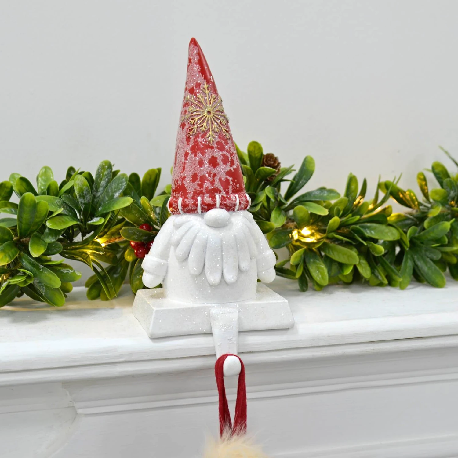 Novelty Gonk Christmas Stocking Hanger Santa Gnome Glitter 3 Novelty Gonk Christmas Stocking Hanger Santa Gnome Glitter