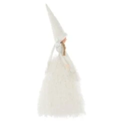 Fabric Christmas Tree Fairy Topper White Silver Long Robe 55cm -Halloween Supply Store XS7245 2 opt