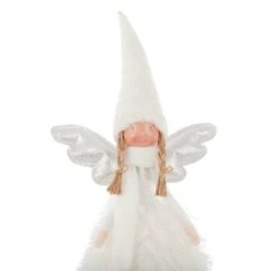 Fabric Christmas Tree Fairy Topper White Silver Long Robe 55cm -Halloween Supply Store XS7245 4 opt