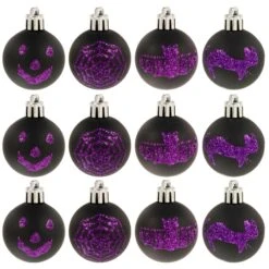 12pk Mini Halloween Decorative Baubles 4cm -Halloween Supply Store XS7253 1 opt