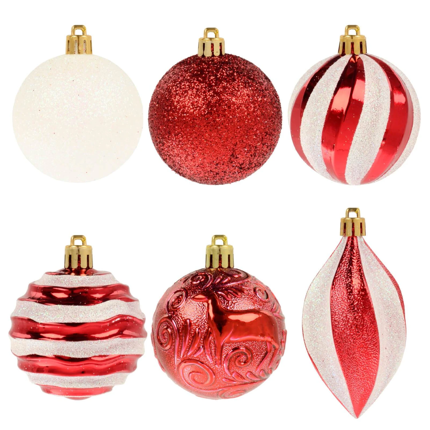 25pc Mixed Christmas Tree Baubles Set Decorations 6cm 3 25pc Mixed Christmas Tree Baubles Set Decorations 6cm