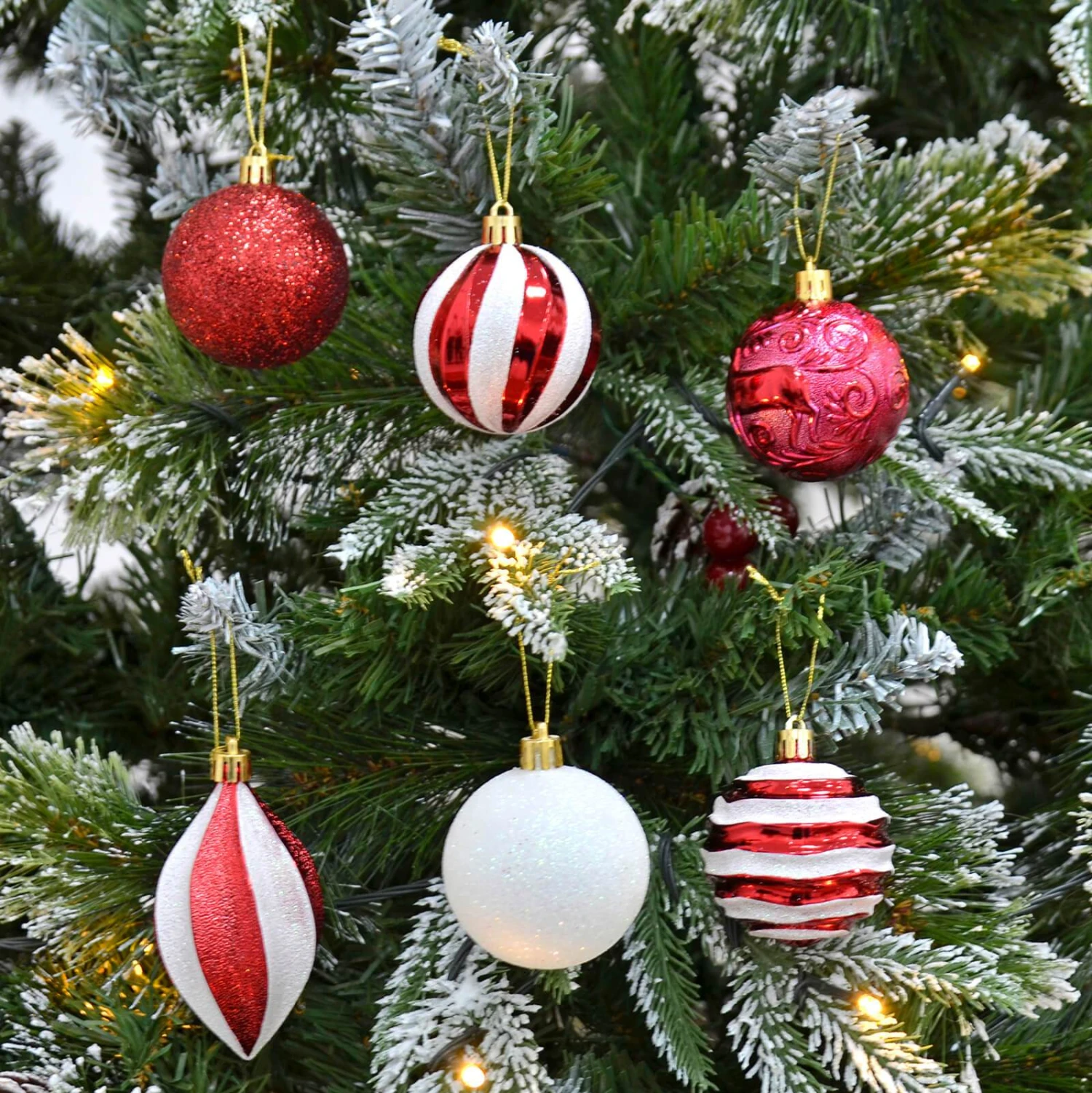 25pc Mixed Christmas Tree Baubles Set Decorations 6cm 5 25pc Mixed Christmas Tree Baubles Set Decorations 6cm - Image 3