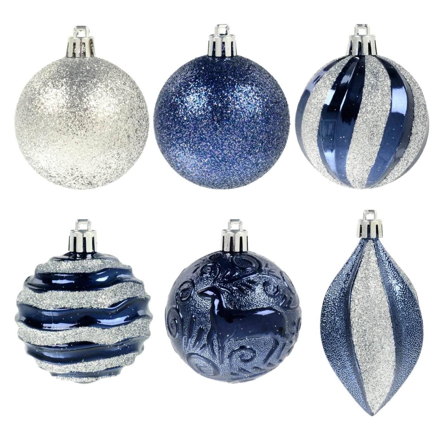 25pc Mixed Christmas Tree Baubles Set Decorations 6cm 4 25pc Mixed Christmas Tree Baubles Set Decorations 6cm - Image 2