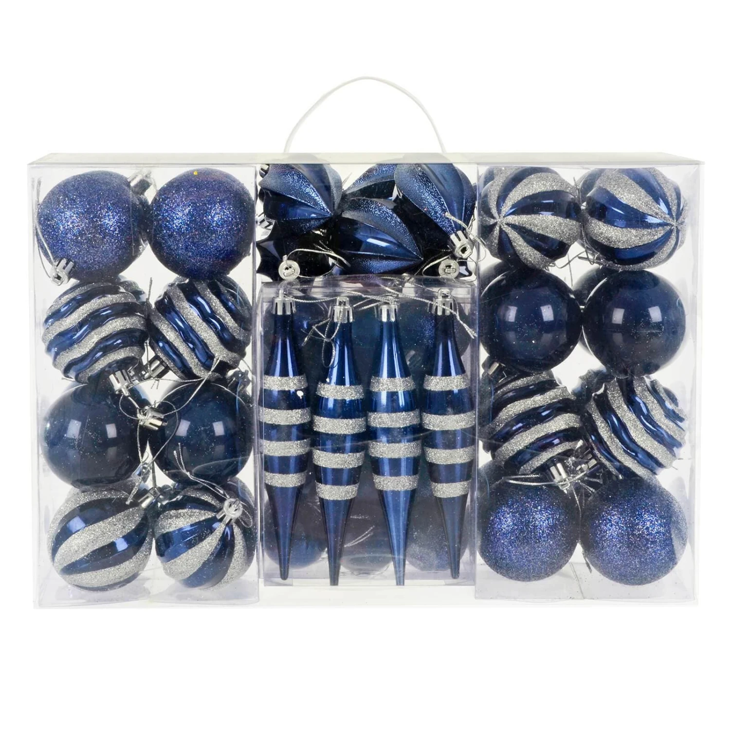 72pc Christmas Tree Baubles Set Mixed Design Decorations 4 72pc Christmas Tree Baubles Set Mixed Design Decorations - Image 2