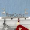 Silver Merry Christmas Stocking Hanger 4 Hooks Reindeer Decoration 1 Silver Merry Christmas Stocking Hanger 4 Hooks Reindeer Decoration -Halloween Supply Store XS7264 LS 1 opt