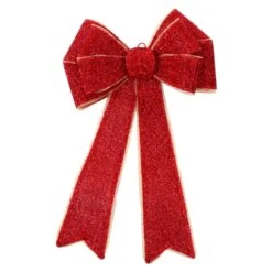 Light Up Christmas Door Bow Decoration Glitter 60cm -Halloween Supply Store XS7277 1 opt