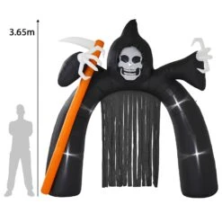 12ft Light Up Inflatable Halloween Arch Grim Reaper Decoration -Halloween Supply Store XS7376 4 opt