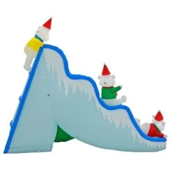 9ft Inflatable Light Up Polar Bear Slide Tree Christmas Decoration -Halloween Supply Store XS7387 4 opt