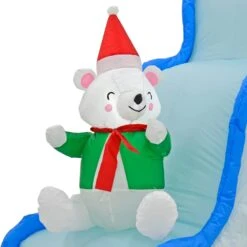 9ft Inflatable Light Up Polar Bear Slide Tree Christmas Decoration -Halloween Supply Store XS7387 5 opt