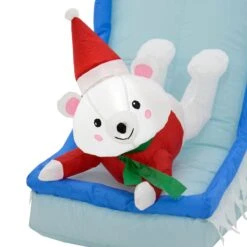 9ft Inflatable Light Up Polar Bear Slide Tree Christmas Decoration -Halloween Supply Store XS7387 6 opt