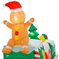 10ft Inflatable Gingerbread Man Train LED Christmas Decoration -Halloween Supply Store XS7389 4 opt