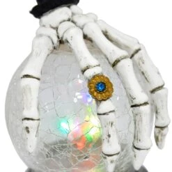 Skeleton Hand LED Crackle Glass Ball Halloween Decoration 20cm -Halloween Supply Store XS7408 4 opt