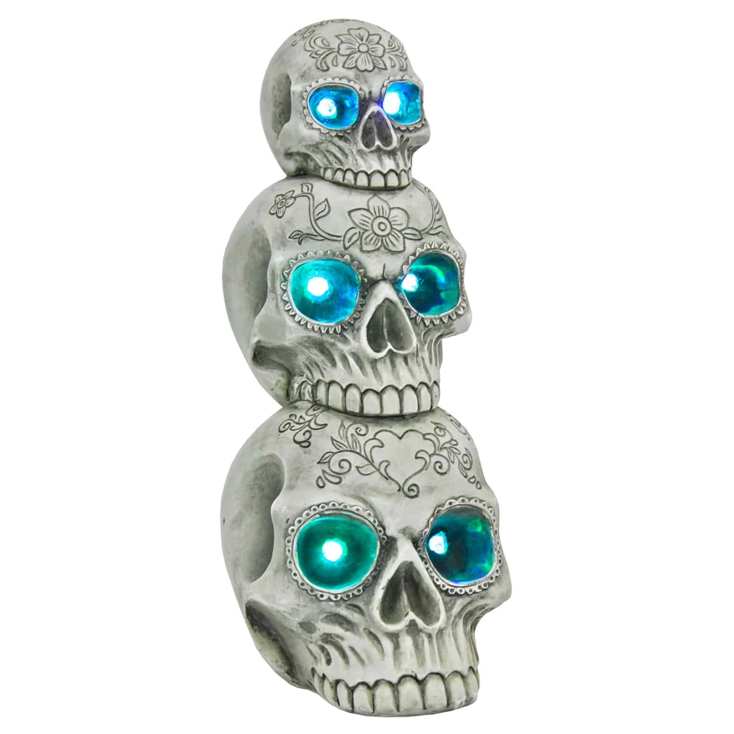 Light Up Skull Stack Colour Change LED Halloween Decoration 30cm 4 Light Up Skull Stack Colour Change LED Halloween Decoration 30cm - Image 2