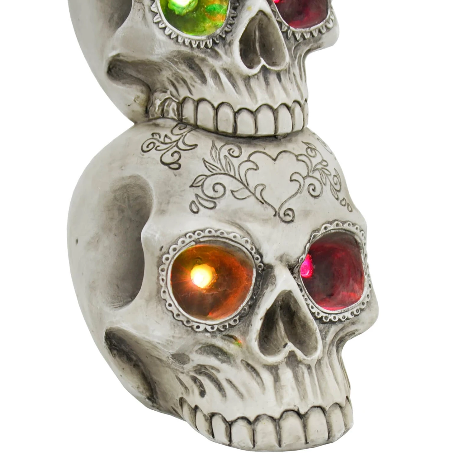 Light Up Skull Stack Colour Change LED Halloween Decoration 30cm 7 Light Up Skull Stack Colour Change LED Halloween Decoration 30cm - Image 5