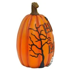LED Pumpkin House Ghoulish Greetings Halloween Decoration 19cm -Halloween Supply Store XS7410 4 opt
