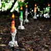 Set Of 5 LED Skeleton Candle Garden Stakes Halloween Prop 46cm -Halloween Supply Store XS7416 LS 1 opt