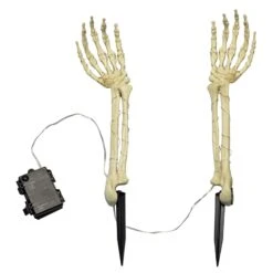 Set Of 2 LED Skeleton Arm Garden Stakes Halloween Decoration 46cm -Halloween Supply Store XS7418 3 opt