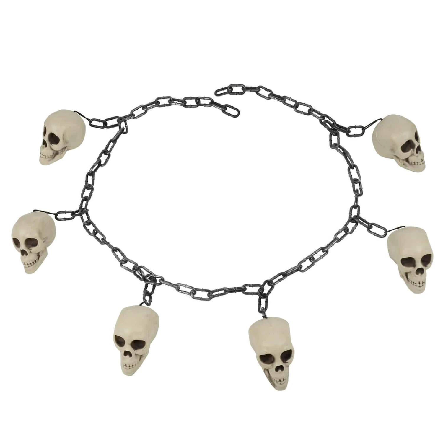 2m Halloween Garland 6 Skulls On Chain Party Decoration 4 2m Halloween Garland 6 Skulls On Chain Party Decoration - Image 2