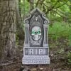 Light Up Skull Tombstone Halloween Decoration Party Prop 90cm -Halloween Supply Store XS7430 LS 1 opt