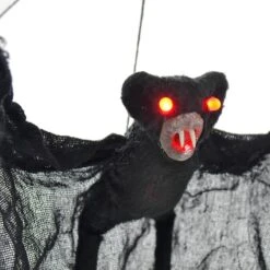 Light Up Black Bat Halloween Decoration Red Eyes 73cm -Halloween Supply Store XS7434 2 opt