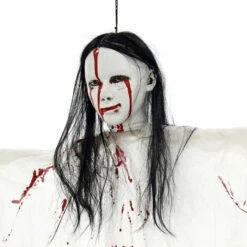 Life Size Hanging Vampiress White Shroud Halloween Decoration -Halloween Supply Store XS7441 2 opt