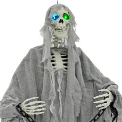 6ft Hanging Skeleton With Chains Light Up Eyes Decoration -Halloween Supply Store XS7447 2 opt