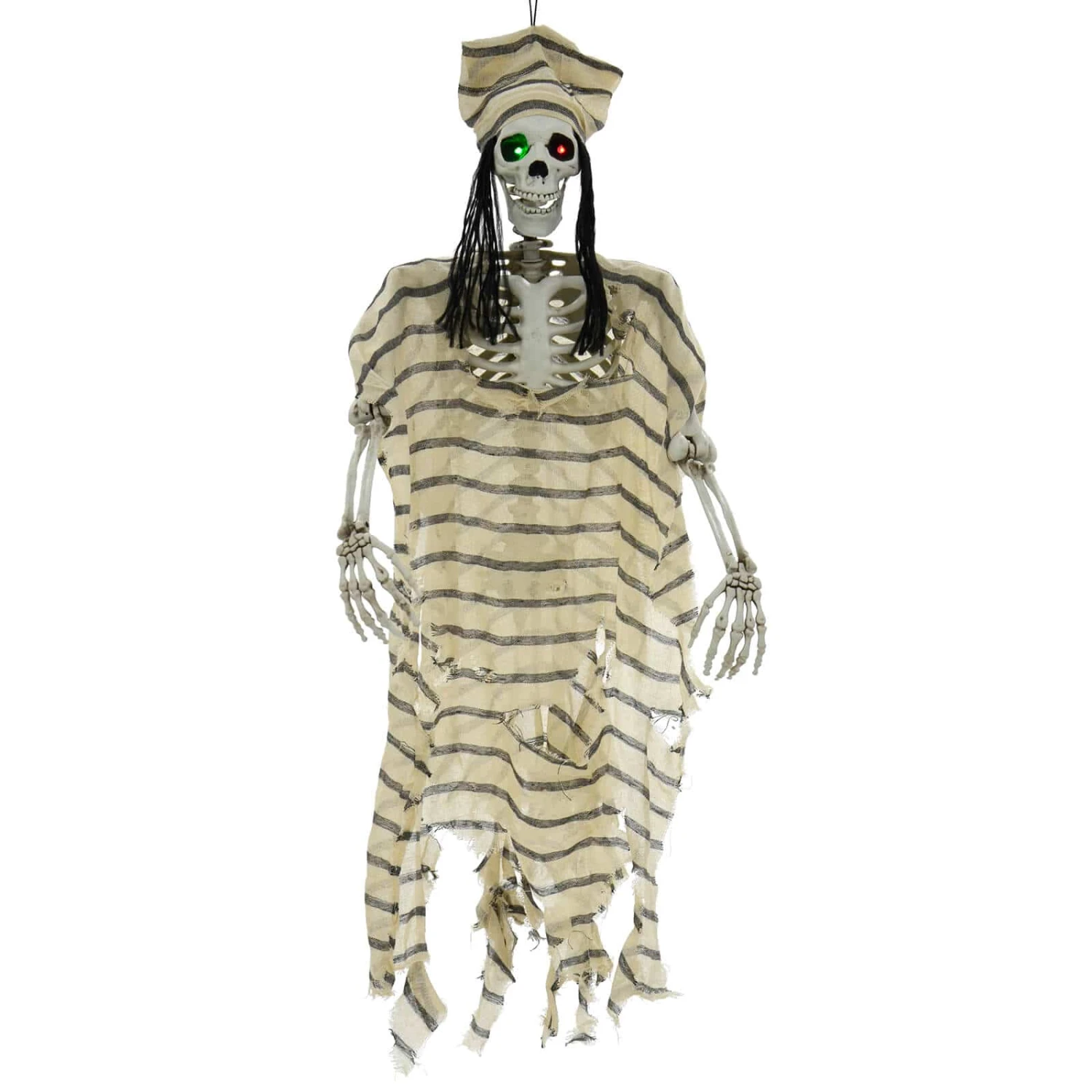 5ft Hanging Pirate Ghost Light Up Eyes Skeleton Decoration 3 5ft Hanging Pirate Ghost Light Up Eyes Skeleton Decoration