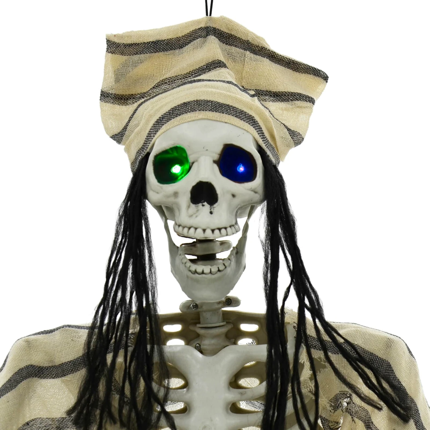 5ft Hanging Pirate Ghost Light Up Eyes Skeleton Decoration 4 5ft Hanging Pirate Ghost Light Up Eyes Skeleton Decoration - Image 2