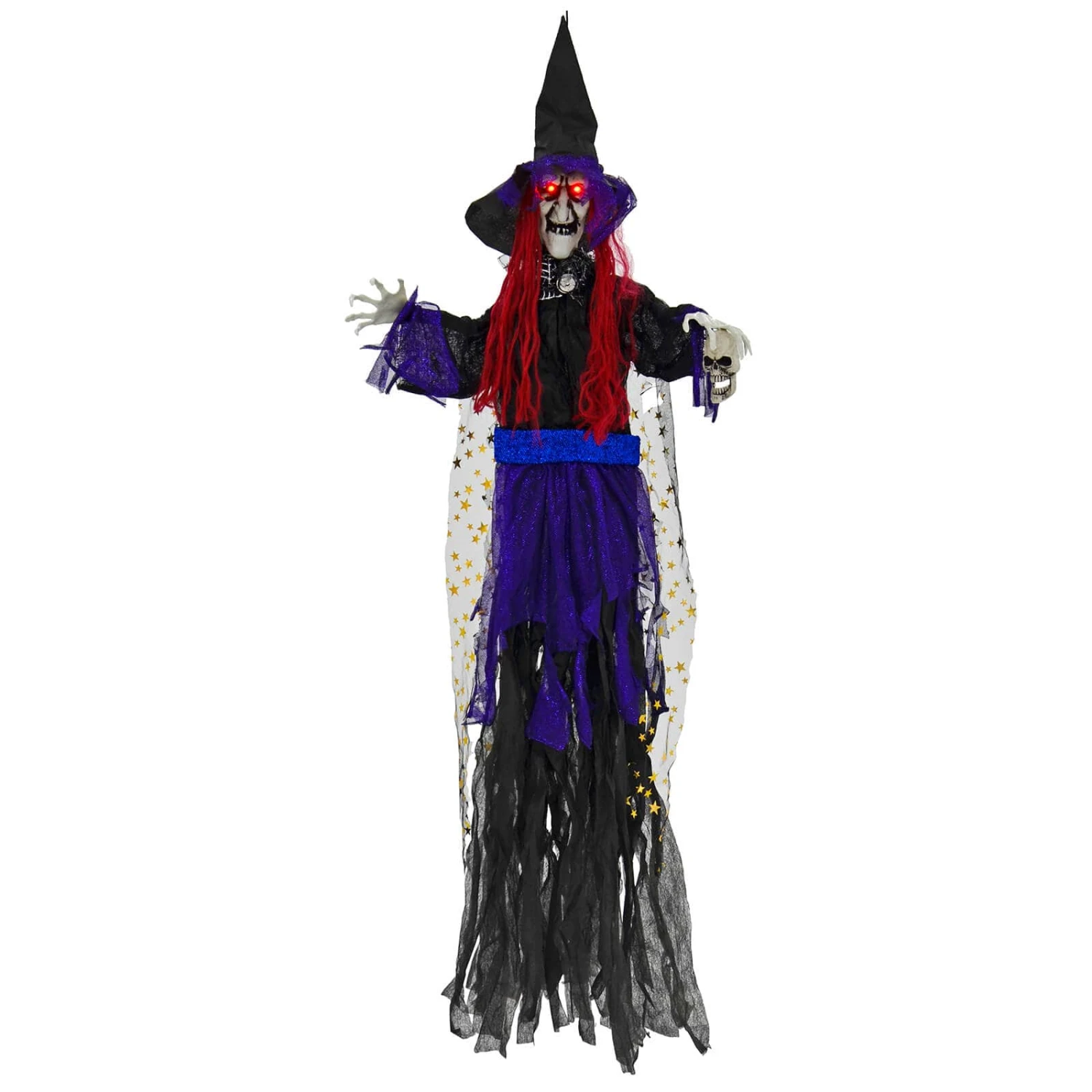 4ft Hanging Witch Light Up Eyes Sounds Halloween Decoration 4 4ft Hanging Witch Light Up Eyes Sounds Halloween Decoration - Image 2