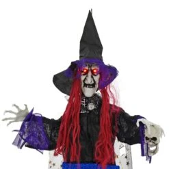 4ft Hanging Witch Light Up Eyes Sounds Halloween Decoration 10 4ft Hanging Witch Light Up Eyes Sounds Halloween Decoration -Halloween Supply Store XS7458 2 opt