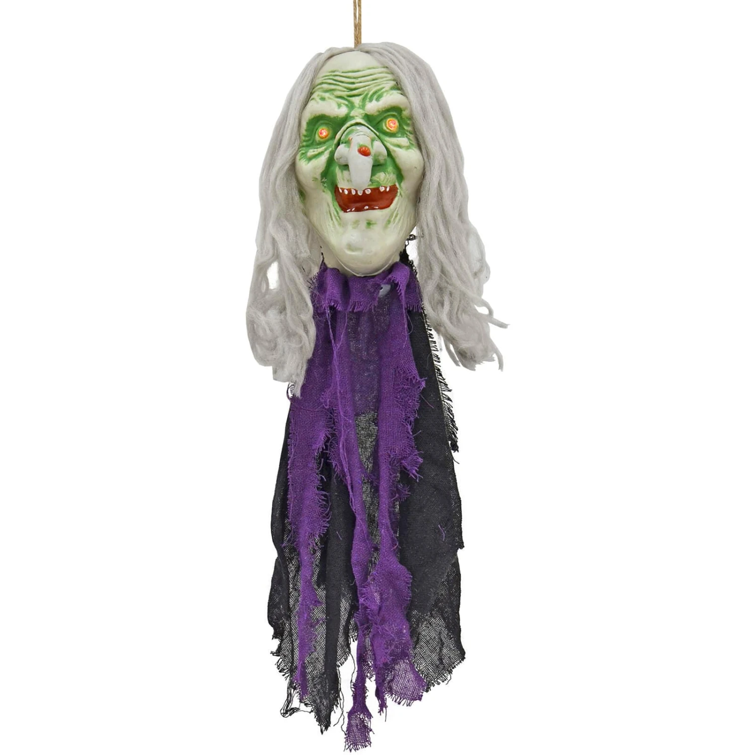 Hanging Head Light Up Eyes Laughing Witch Goblin Decoration 64cm 4 Hanging Head Light Up Eyes Laughing Witch Goblin Decoration 64cm - Image 2
