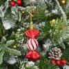 Pack Of 20 Sweetie Baubles Tree Decorations Red White Candy 11cm -Halloween Supply Store XS7466 LS 1 opt