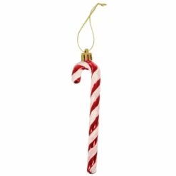 Pack Of 24 Candy Cane Tree Decorations Red White Glitter 13cm -Halloween Supply Store XS7467 2 opt